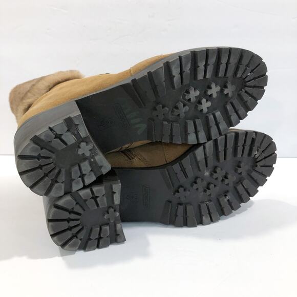 Aerosoles Suede Lace Up Fur Collar Boots - Picture 7 of 11